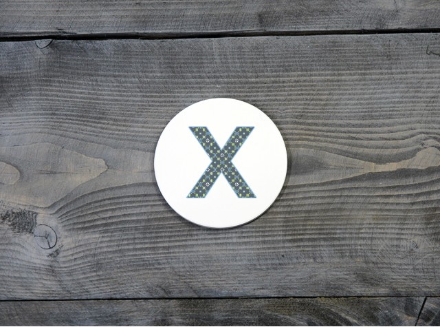 Welsh Tapestry Ceramic Coaster 'X'